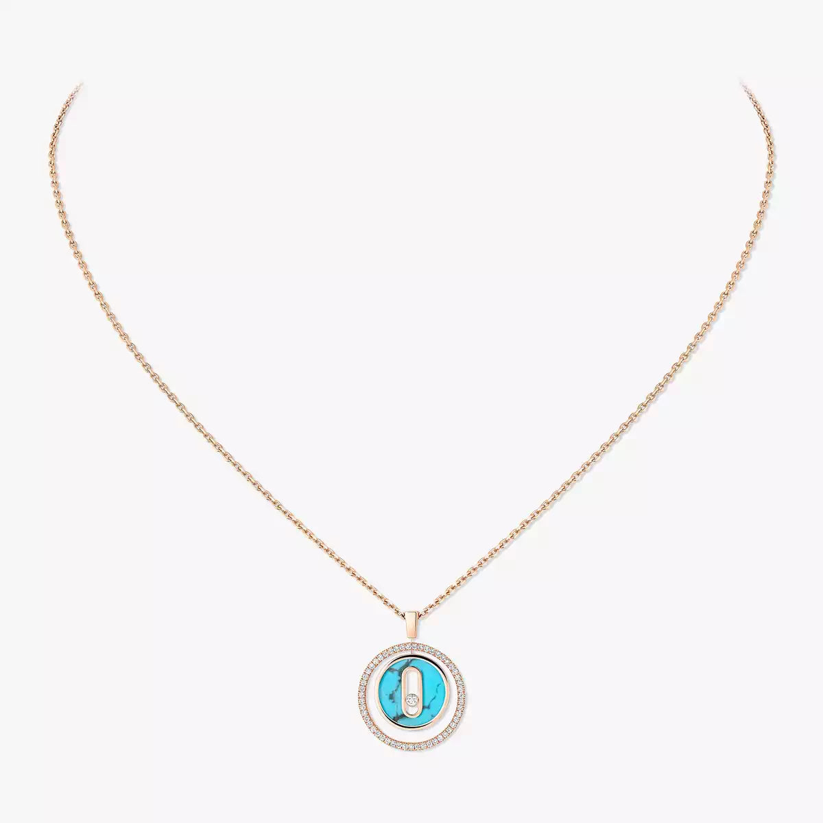 Lucky Move Diamant-Halskette – Kinetischer Energie-Talisman – Kollektion Natürlicher Edelsteine