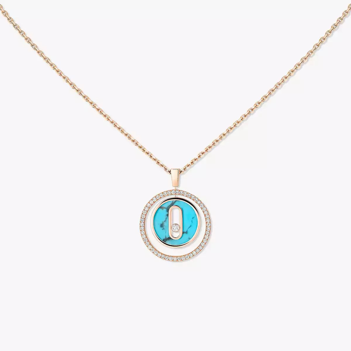 Lucky Move Diamant-Halskette – Kinetischer Energie-Talisman – Kollektion Natürlicher Edelsteine