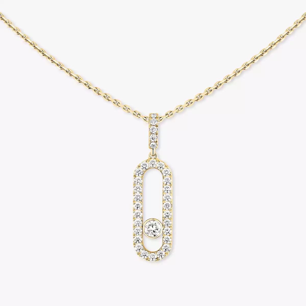Move Uno Halskette mit Vollpavé-Diamanten – Signature Kinetic Luxury