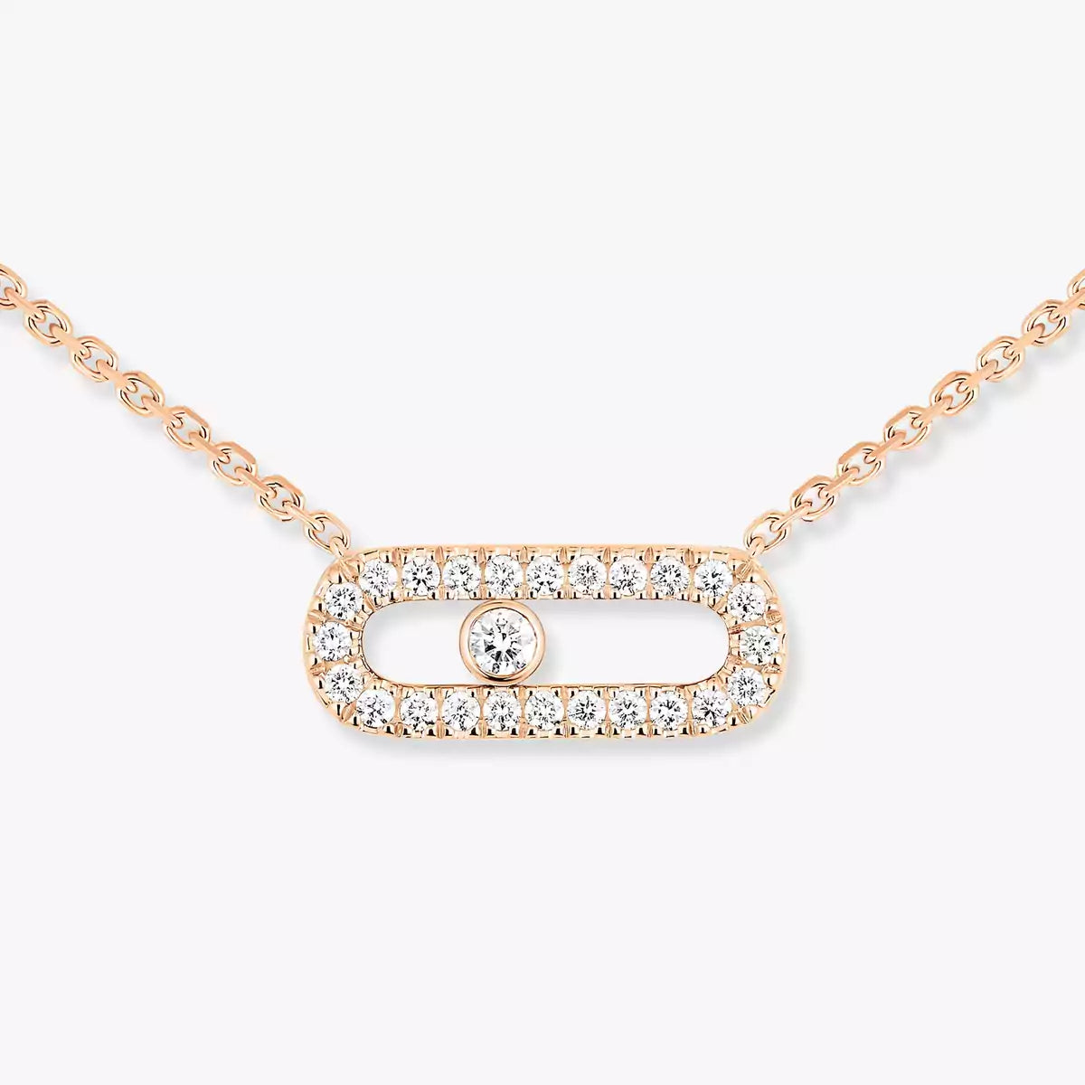 Move Uno Anhänger Halskette - Kinetic Diamond Design mit Signatur