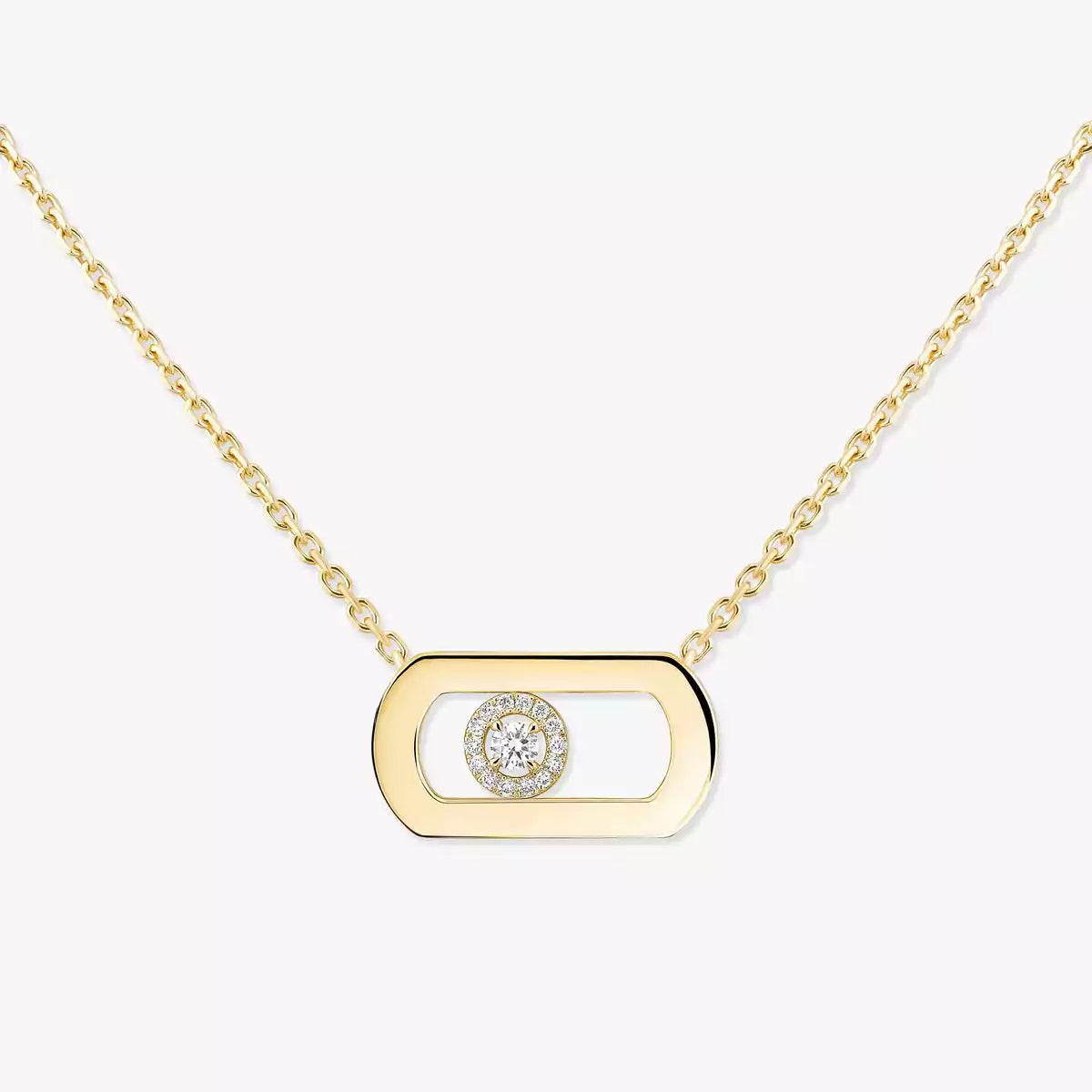 ラージムーブペンダント シングルダイヤモンドネックレス