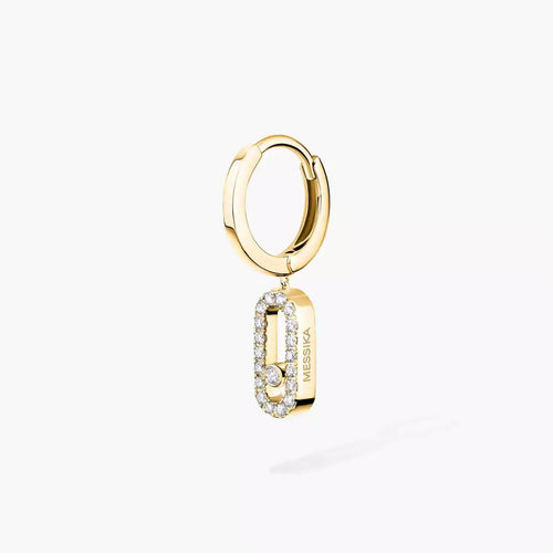 ムーヴ ウノ シングル ダイヤモンド フープピアス