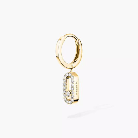 Move Uno Single Diamond Hoop Earrings