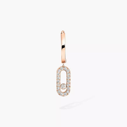ムーヴ ウノ シングル ダイヤモンド フープピアス