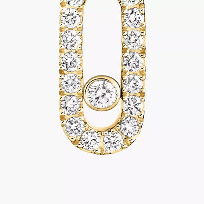 ムーヴ ウノ シングル ダイヤモンド フープピアス