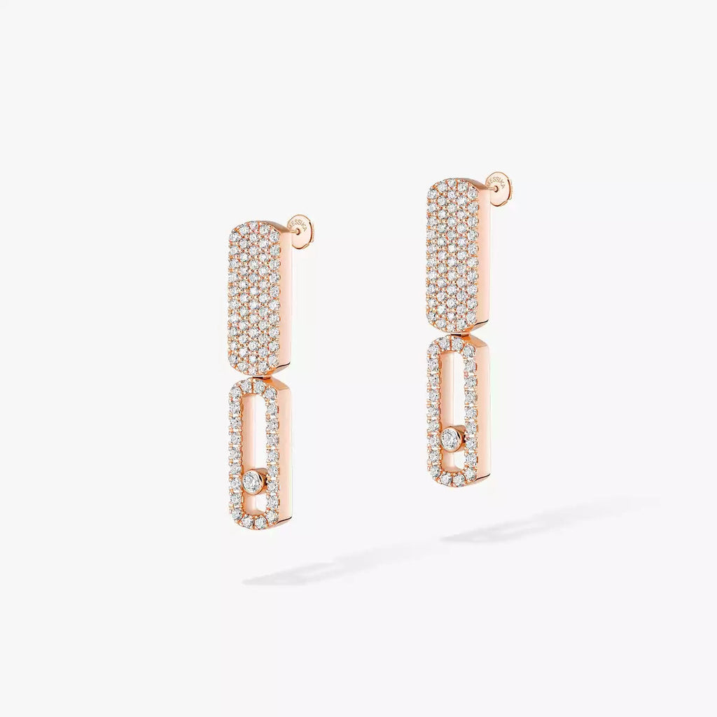 Imperial Move SM Diamantohrringe - Raffinierte kinetische Eleganz - Minimalistisches architektonisches Design