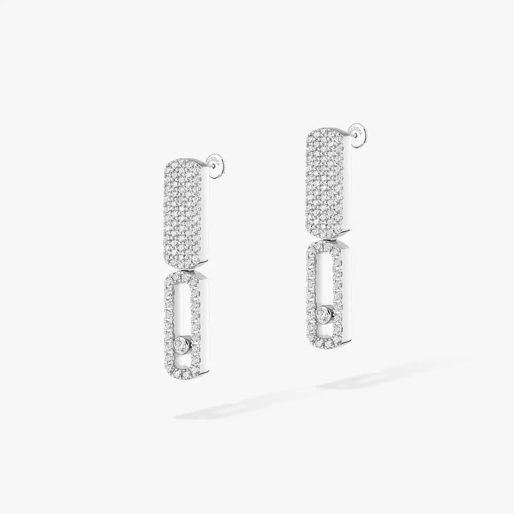 Imperial Move SM Diamantohrringe - Raffinierte kinetische Eleganz - Minimalistisches architektonisches Design