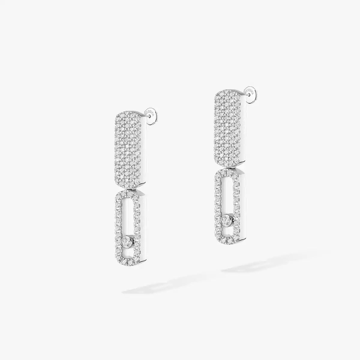 Imperial Move SM Diamantohrringe - Raffinierte kinetische Eleganz - Minimalistisches architektonisches Design