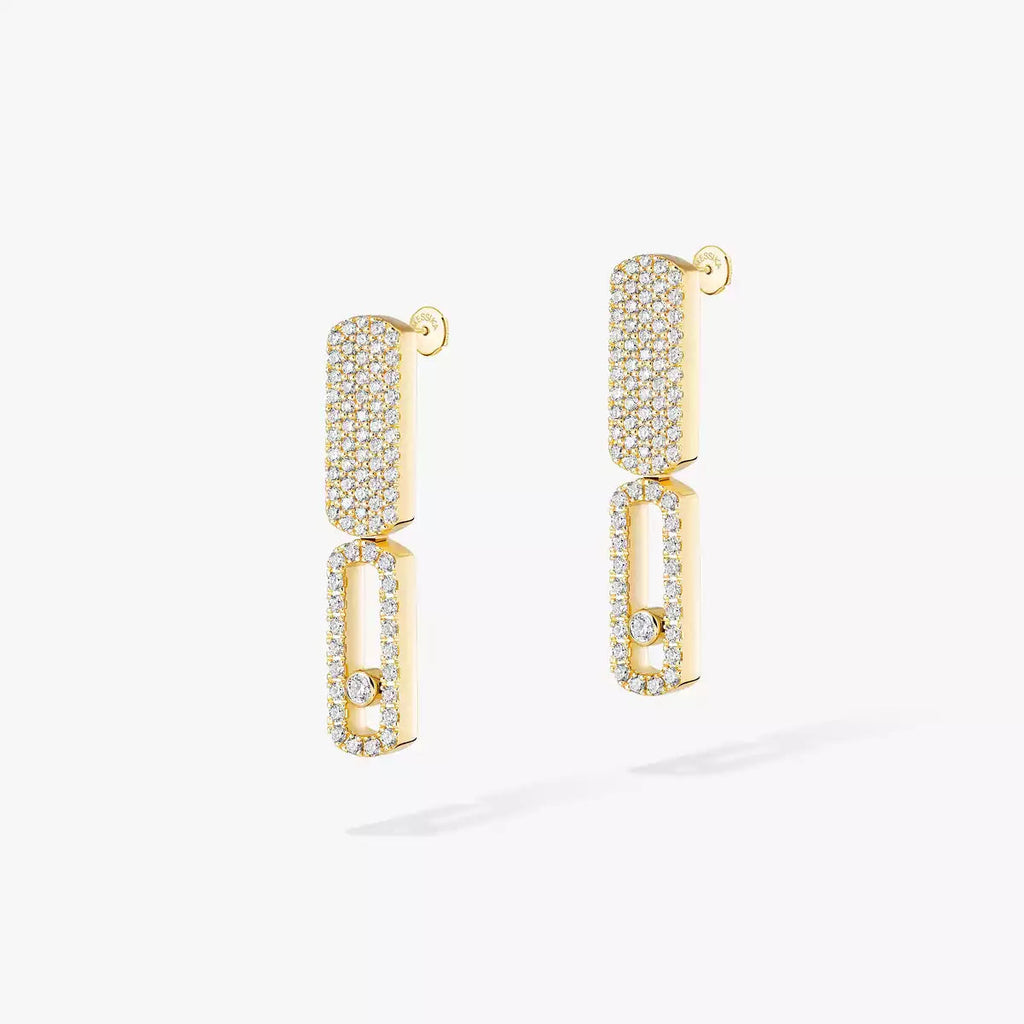 Imperial Move SM Diamantohrringe - Raffinierte kinetische Eleganz - Minimalistisches architektonisches Design