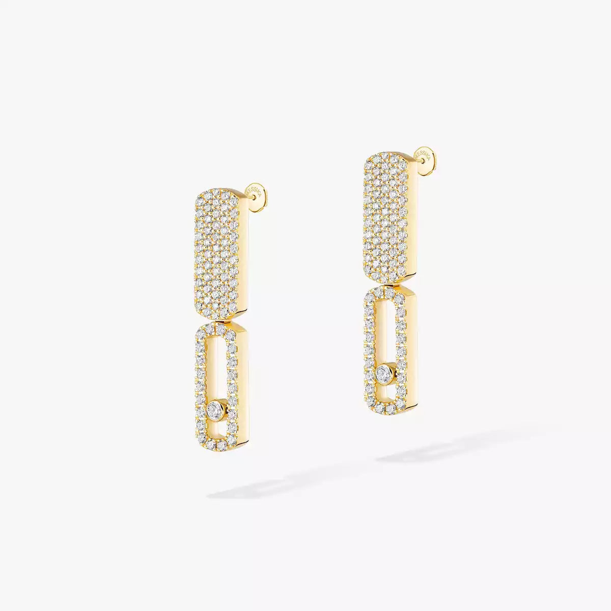 Imperial Move SM Diamantohrringe - Raffinierte kinetische Eleganz - Minimalistisches architektonisches Design