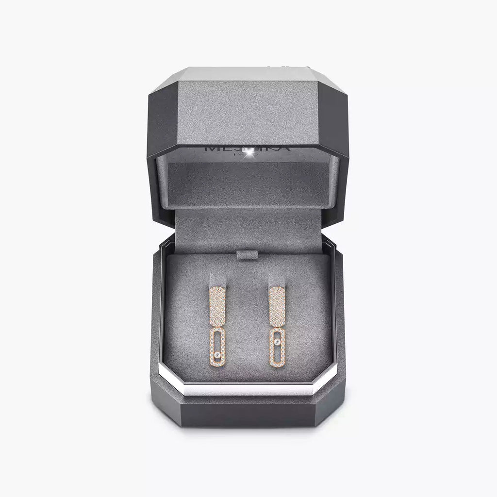 Imperial Move SM Diamantohrringe - Raffinierte kinetische Eleganz - Minimalistisches architektonisches Design
