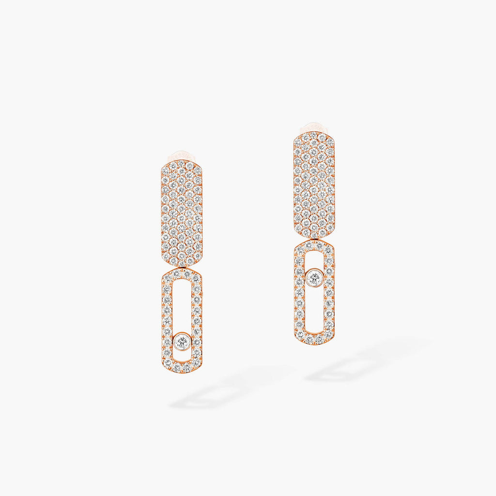 Imperial Move SM Diamantohrringe - Raffinierte kinetische Eleganz - Minimalistisches architektonisches Design