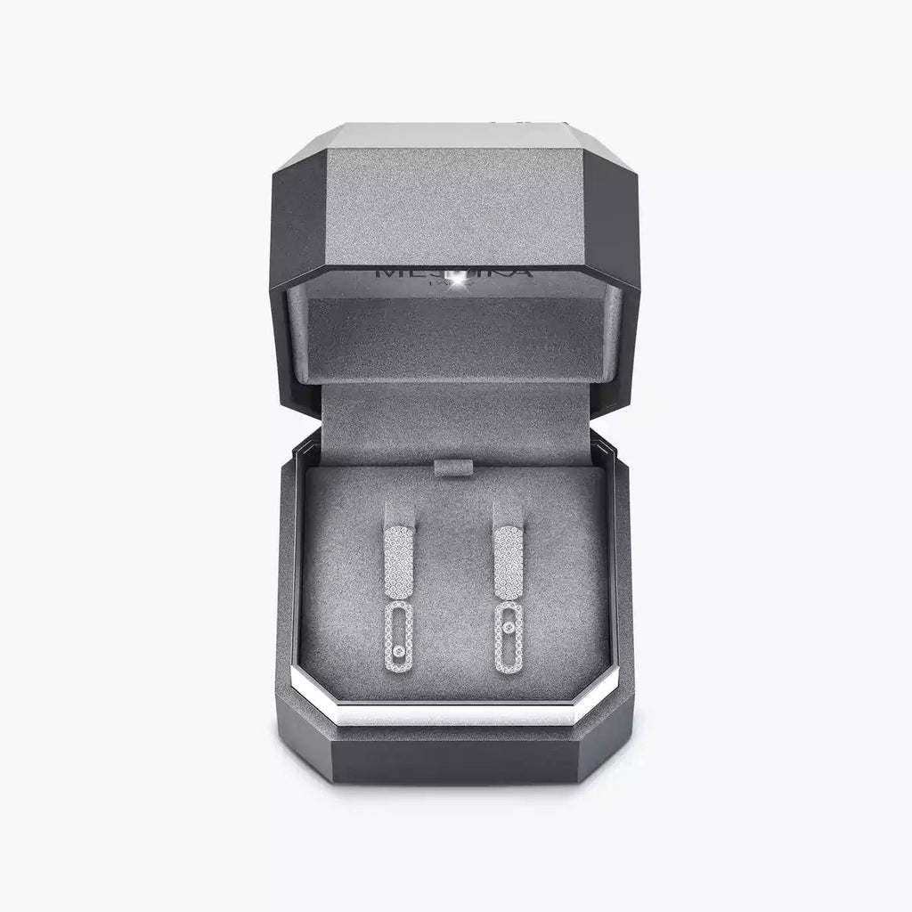 Imperial Move SM Diamantohrringe - Raffinierte kinetische Eleganz - Minimalistisches architektonisches Design