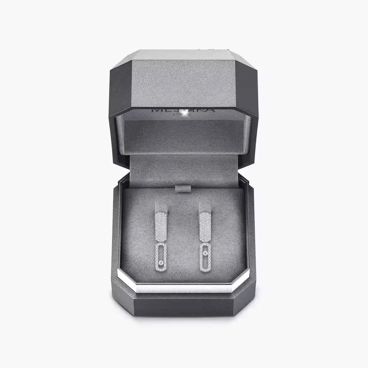 Imperial Move SM Diamantohrringe - Raffinierte kinetische Eleganz - Minimalistisches architektonisches Design