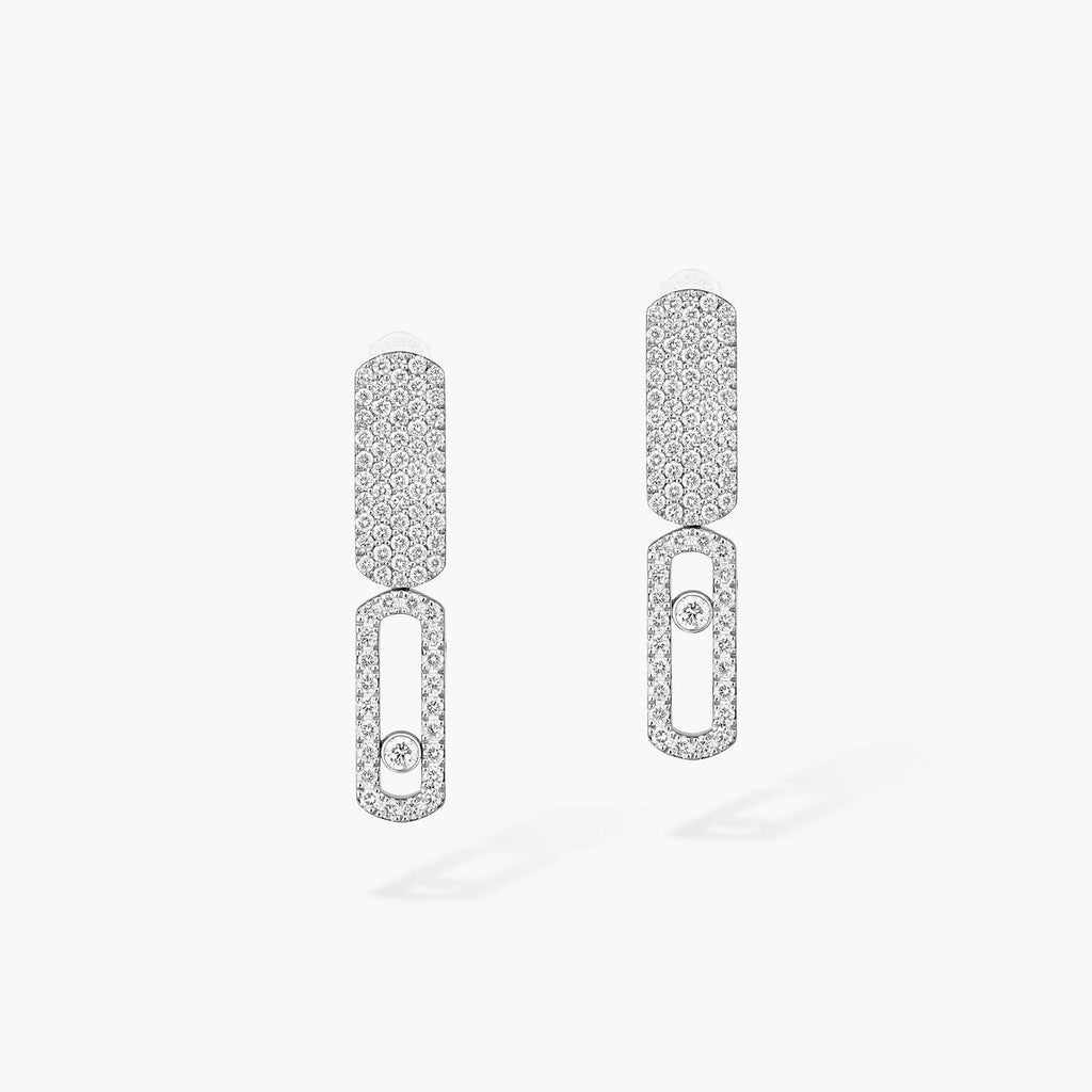 Imperial Move SM Diamantohrringe - Raffinierte kinetische Eleganz - Minimalistisches architektonisches Design