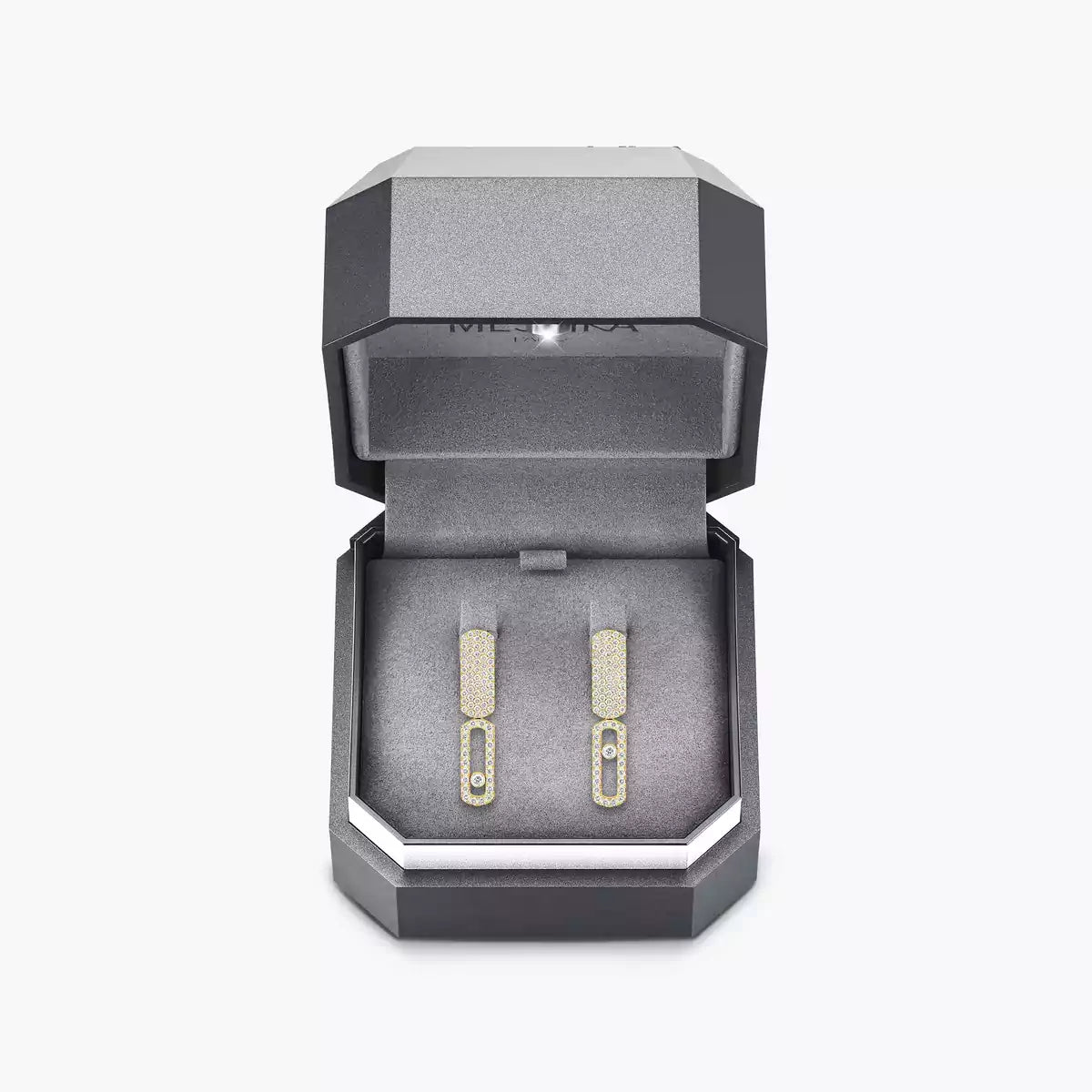 Imperial Move SM Diamantohrringe - Raffinierte kinetische Eleganz - Minimalistisches architektonisches Design