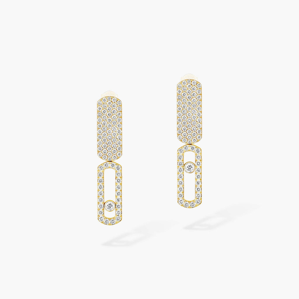 Imperial Move SM Diamantohrringe - Raffinierte kinetische Eleganz - Minimalistisches architektonisches Design