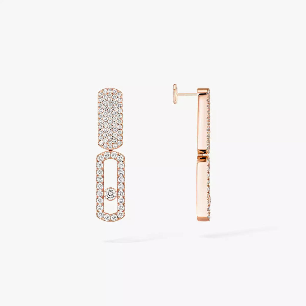 Imperial Move SM Diamantohrringe - Raffinierte kinetische Eleganz - Minimalistisches architektonisches Design