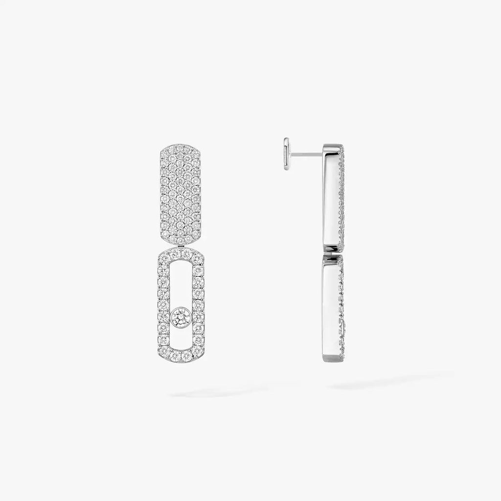 Imperial Move SM Diamantohrringe - Raffinierte kinetische Eleganz - Minimalistisches architektonisches Design