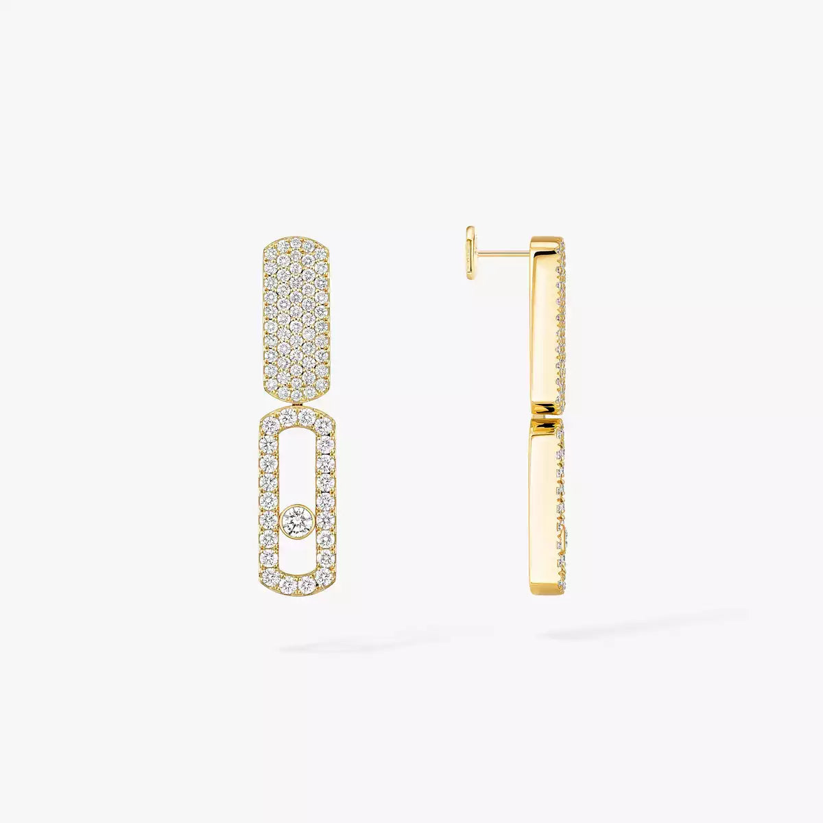 Imperial Move SM Diamantohrringe - Raffinierte kinetische Eleganz - Minimalistisches architektonisches Design