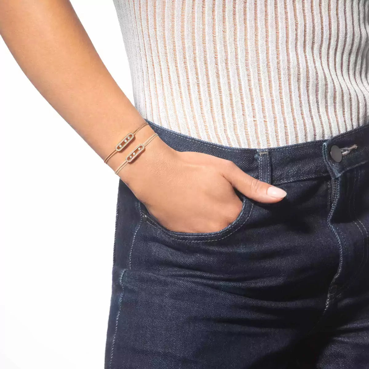 Care(s) Pavé Cord Armband – Wohltätiges, symbolisches Design – Verstellbares, stilvolles Accessoire