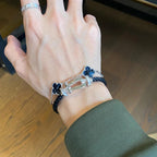 Lucky Clover 5-Motif Bracelet - Pietersite Collection