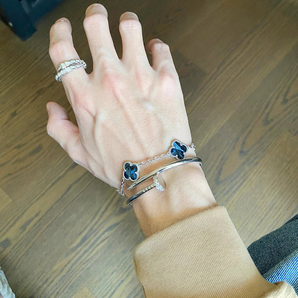 Lucky Clover 5-Motif Bracelet - Pietersite Collection