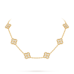 Klassisches Glücksklee-Halskette mit 10 Motiven aus der Goldkollektion