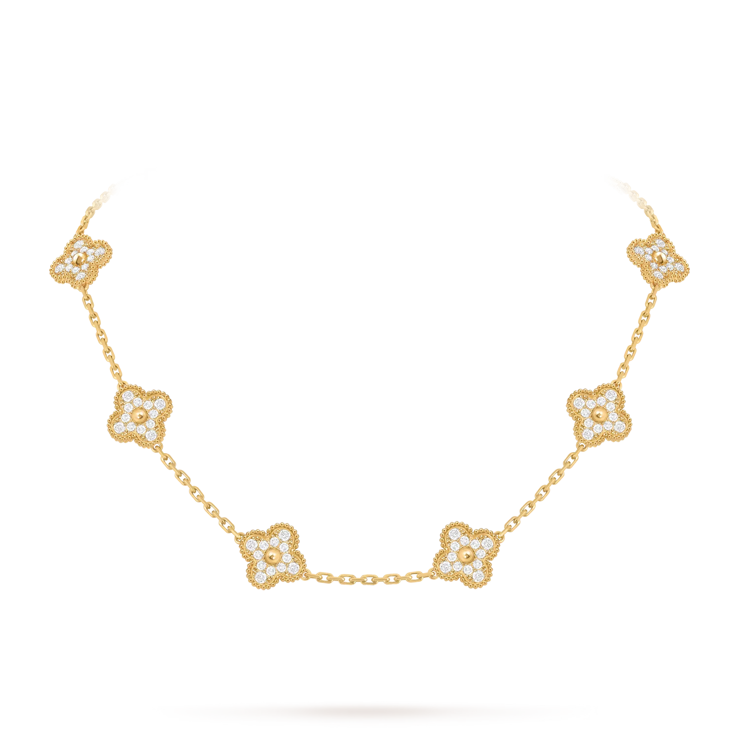 Klassisches Glücksklee-Halskette mit 10 Motiven aus der Goldkollektion