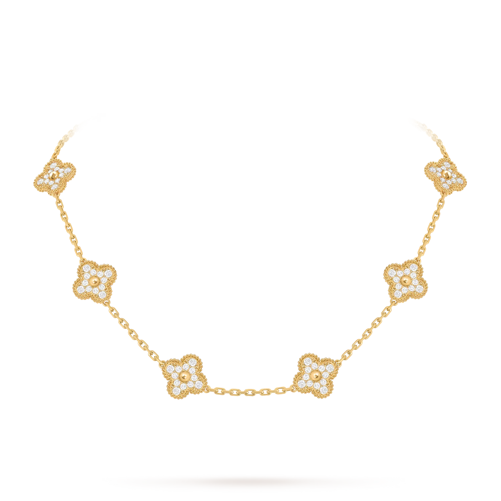 Klassisches Glücksklee-Halskette mit 10 Motiven aus der Goldkollektion