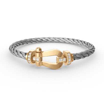 FORCE Large Horseshoe Half Diamond Bracelet - Gold