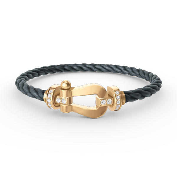 FORCE Großes Hufeisen-Halbdiamantarmband – Gold