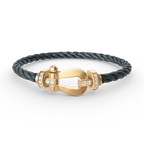 FORCE Großes Hufeisen-Halbdiamantarmband – Gold