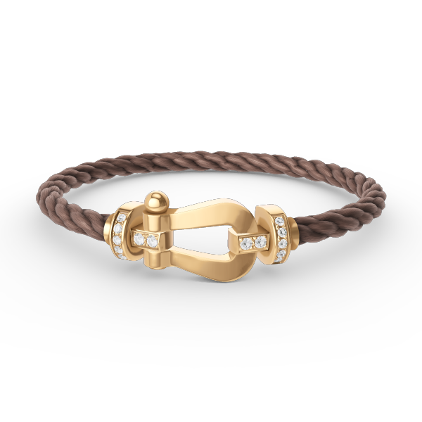 FORCE Großes Hufeisen-Halbdiamantarmband – Gold