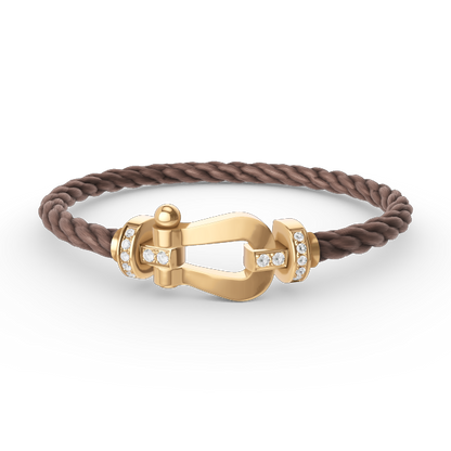 FORCE Large Horseshoe Half Diamond Bracelet - Gold