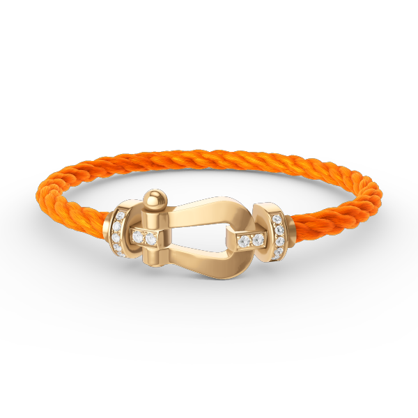 FORCE Großes Hufeisen-Halbdiamantarmband – Gold