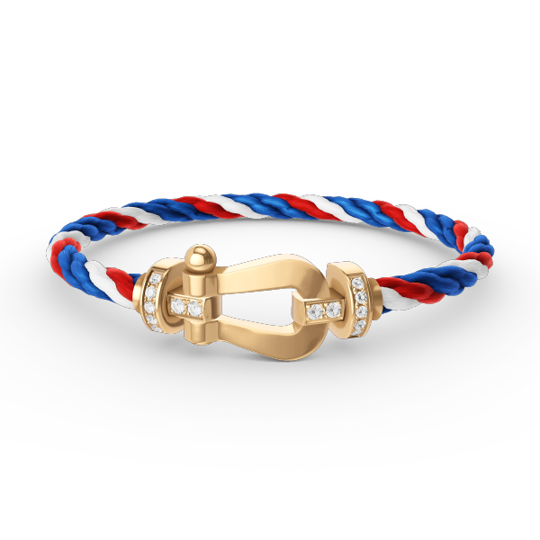 FORCE Großes Hufeisen-Halbdiamantarmband – Gold