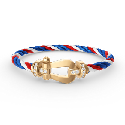 FORCE Large Horseshoe Half Diamond Bracelet - Gold
