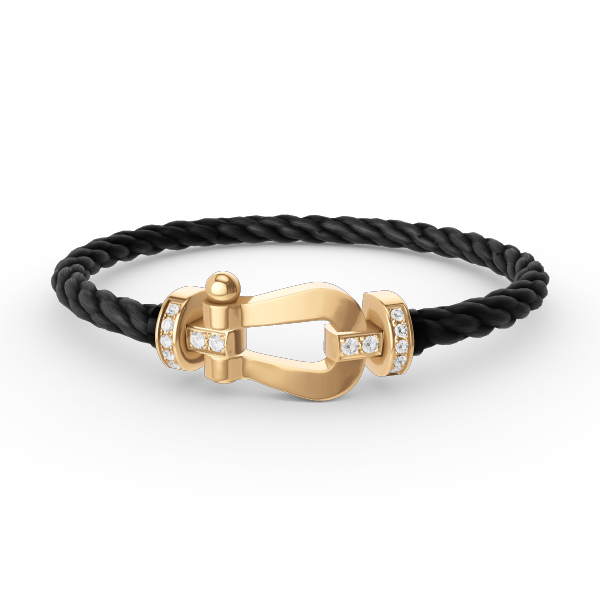 FORCE Großes Hufeisen-Halbdiamantarmband – Gold