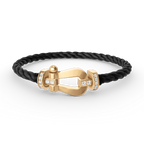 FORCE Großes Hufeisen-Halbdiamantarmband – Gold