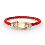FORCE Großes Hufeisen-Halbdiamantarmband – Gold