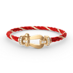 FORCE Großes Hufeisen-Halbdiamantarmband – Gold
