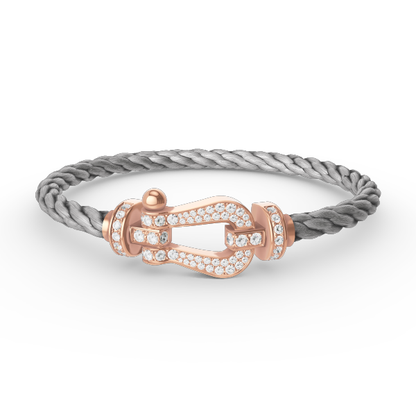 FORCE Large Horseshoe Full Diamond Bracelet - Rose Gold