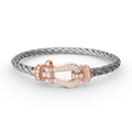 FORCE Large Horseshoe Full Diamond Bracelet - Rose Gold