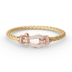 FORCE Large Horseshoe Full Diamond Bracelet - Rose Gold