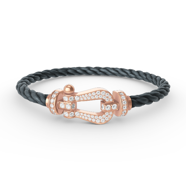 FORCE Large Horseshoe Full Diamond Bracelet - Rose Gold