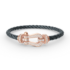 FORCE Large Horseshoe Full Diamond Bracelet - Rose Gold