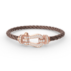 FORCE Large Horseshoe Full Diamond Bracelet - Rose Gold