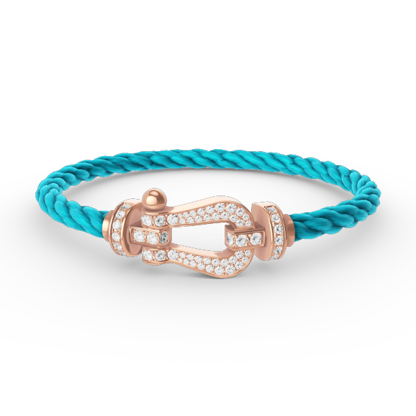 FORCE Large Horseshoe Full Diamond Bracelet - Rose Gold