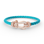 FORCE Large Horseshoe Full Diamond Bracelet - Rose Gold